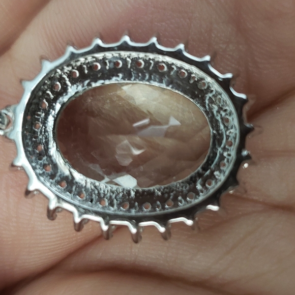 Natural amethyst and topaz pendant in sterling silver 925 - Picture 4 of 5